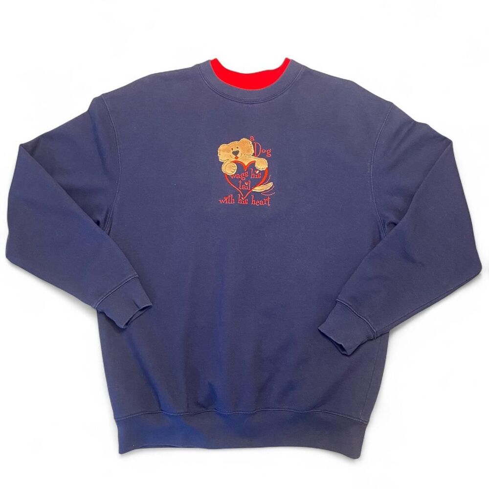 00s Cute dog sweatshirt with embroidery